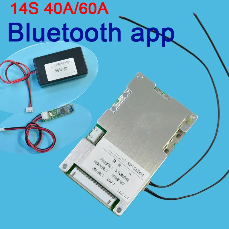 14 s В 48 40A/60A 18650 литиевая батарея smart защиты доска баланс bms pcm W android Bluetooth app UART wi