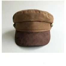 Мужская и женская кожаная шляпа в стиле милитари с плоской подошвой, армейская Кепка на заказ, британский стиль, берет Browm для мужчин и женщин