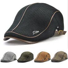 Мужская вязанная шерстяная зимняя шапка, плетеная плоская кепка Гэтсби, Айви, ирландский охотничий газетчик, козырек, осень