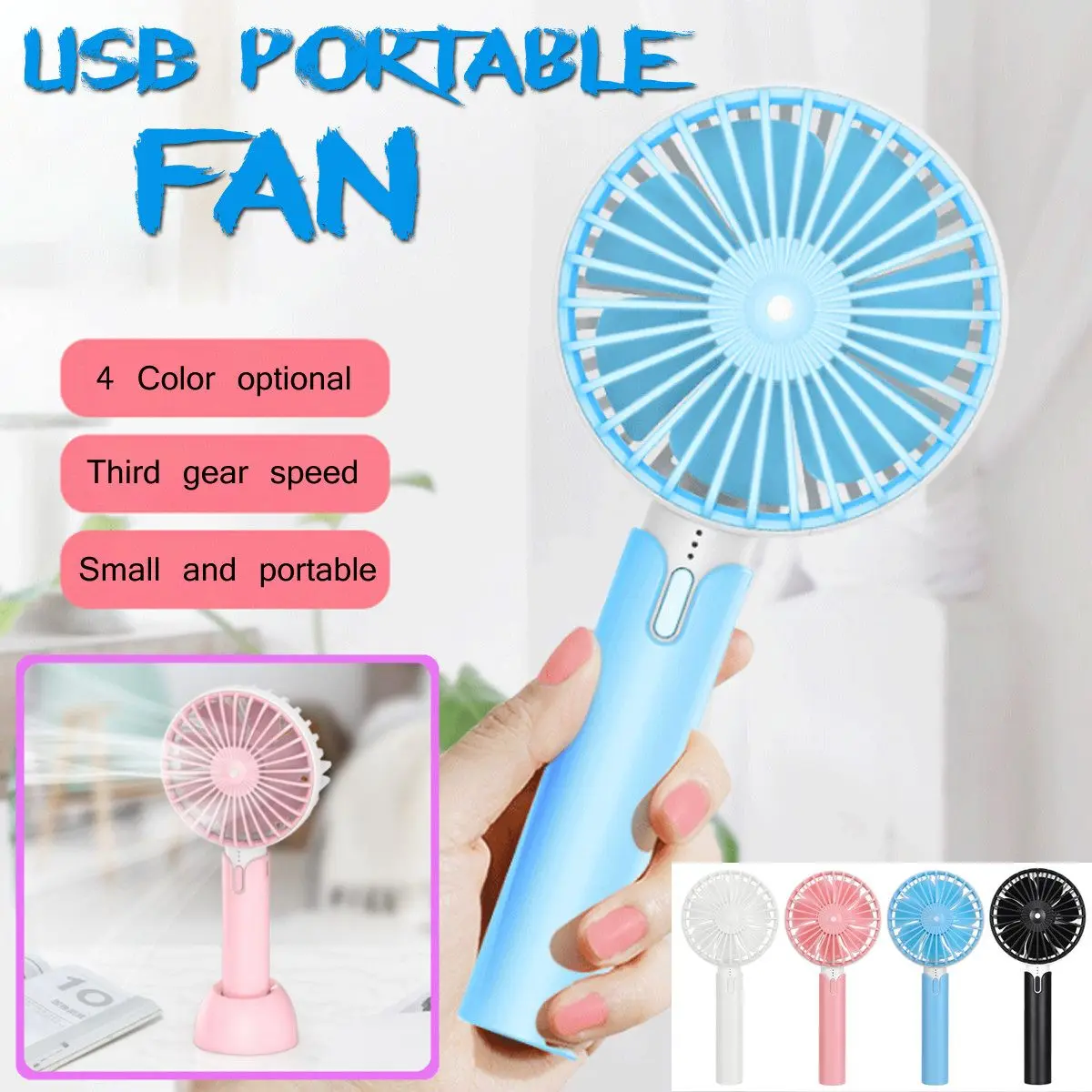 

4.5W Muti-color Hand Mini Portable Rechargeable Fan Air Hand Mini Usb Fan Cooler Handheld USB Port Handy Mini Fan For Smart Home