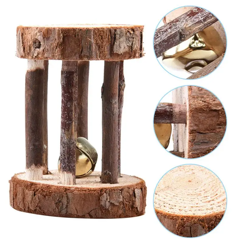 

Lovely Wooden Chew Toys Biting Resistance Roller Small Pet Toy Decompression And Grinding Teeth For Small Pet