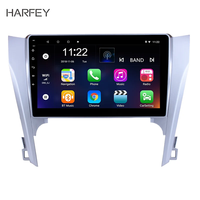 Harfey Android 10 0 для 2015 Toyota CAMRY 1 &quotGPS навигатор с радио и камерой заднего вида 3G WiFi Bluetooth