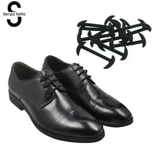 12pcs No Tie Shoelaces New Novelty Elastic Silicone Leather Elastic Shoe Laces For Men Women All Strap Men Business Shoes