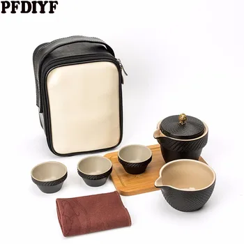 

Chinese Travel Kung Fu Tea Set coffee sets Ceramic Portable Teacup Porcelain Service Quality Tea Cups Mug of Tea Ceremony Teapot