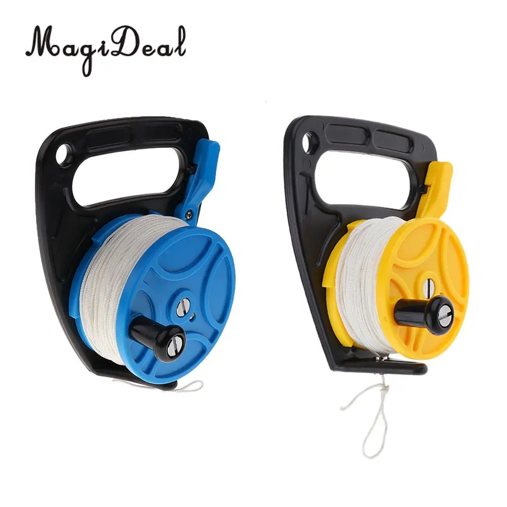 

2Pcs Safety Scuba Diving Multi Purpose Dive Wreck Cave Reel Thumb Stopper With Handle Line