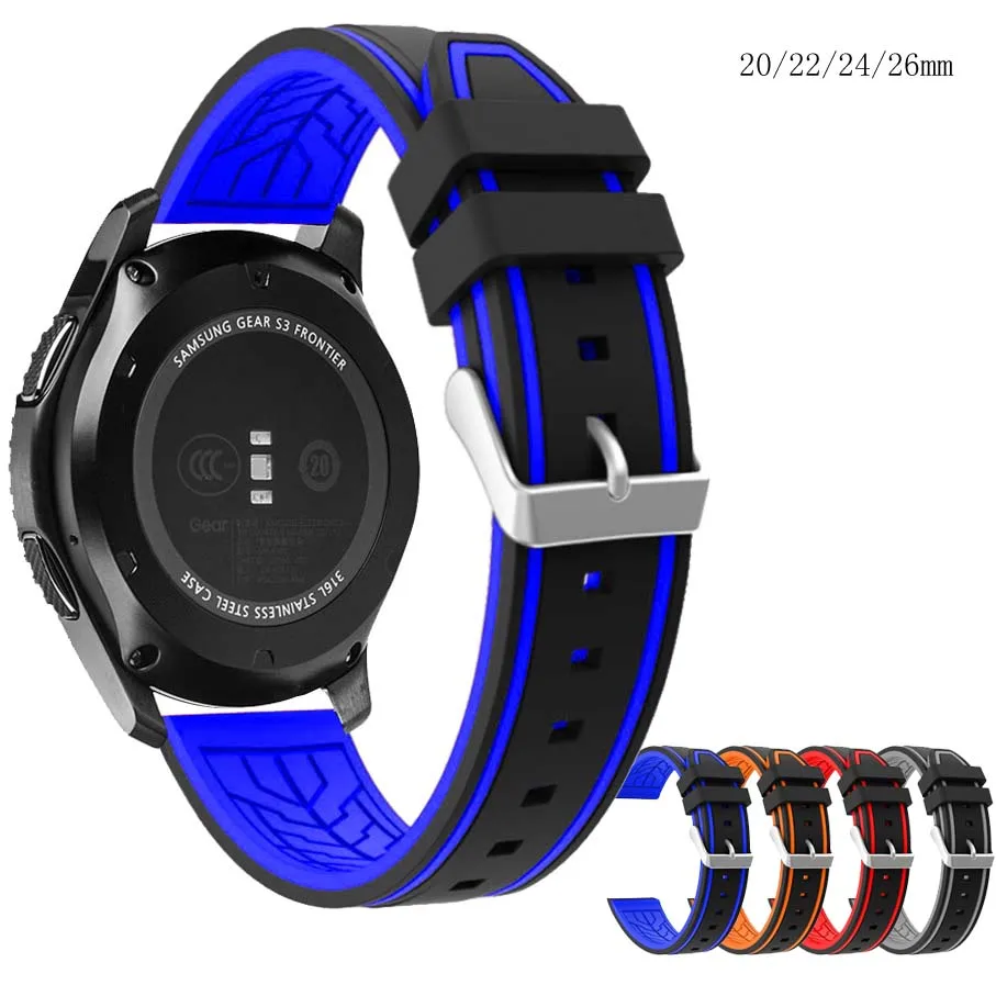 

Soft Silicone Watchband 20mm 22mm 24mm 26mm Rubber Diving Waterproof Replacement Bracelet Band Strap Watch Accessories