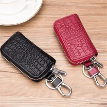 Брелок с крокодиловым узором для мужчин и женщин, держатель для ключей, органайзер, сумка из коровьей кожи, сумка для ключей, бумажник ключница, чехол для ключей, мини-сумка для карт