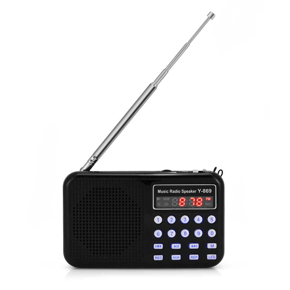 

Portable Mini FM Radio Support Digital Audio Music Player Speaker Radyo with LED Flashlight TF Card USB Disk Digital Radios