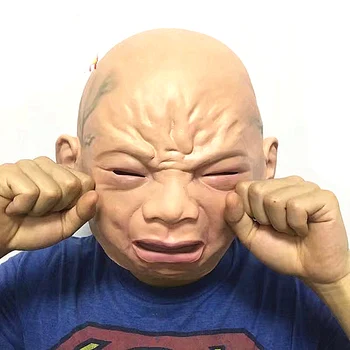 

Horror Crying Baby Latex Mask Scary Halloween Decoration Costume Child Baby Head Masks Party Props Cosplay Accessories Kids Toys