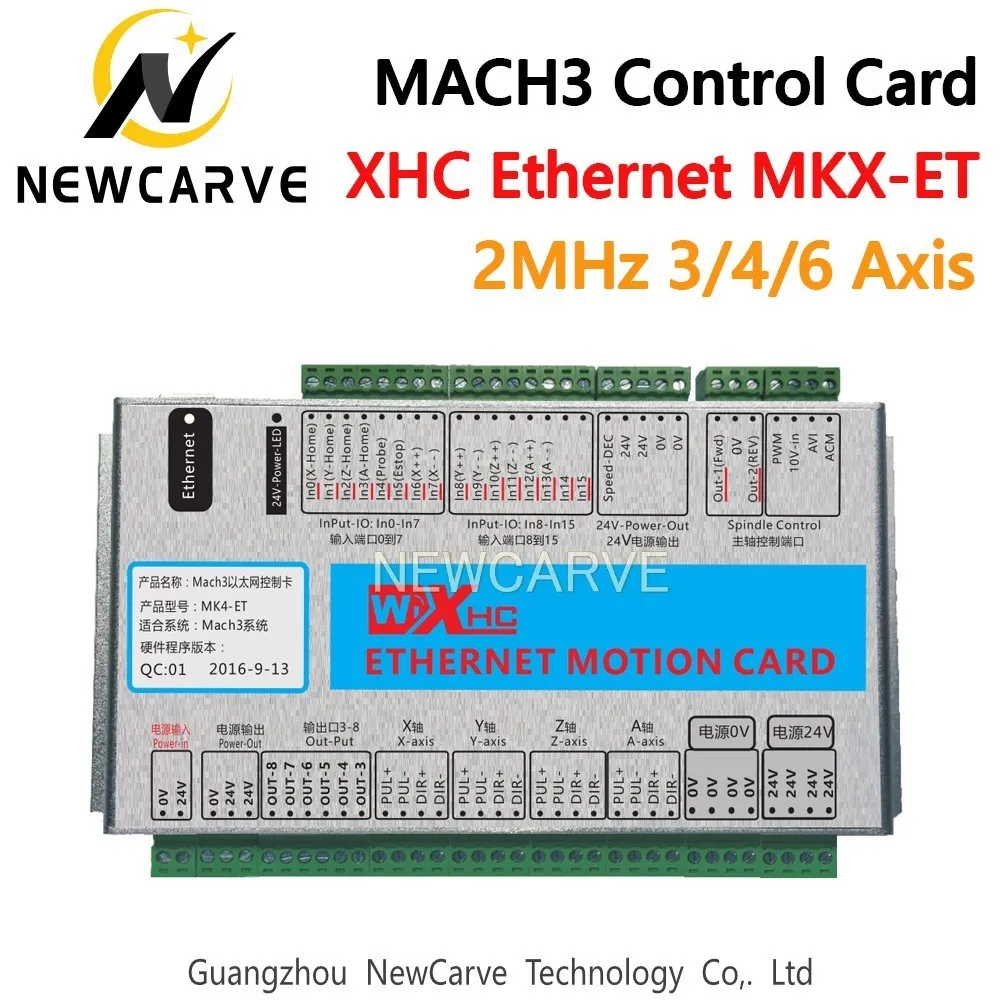 

XHC Ethernet Mach3 Breakout Board 3 4 6 Axis USB Motion Control Card Resume 2MHz Support For CNC Lathe Engraver NEWCARVE