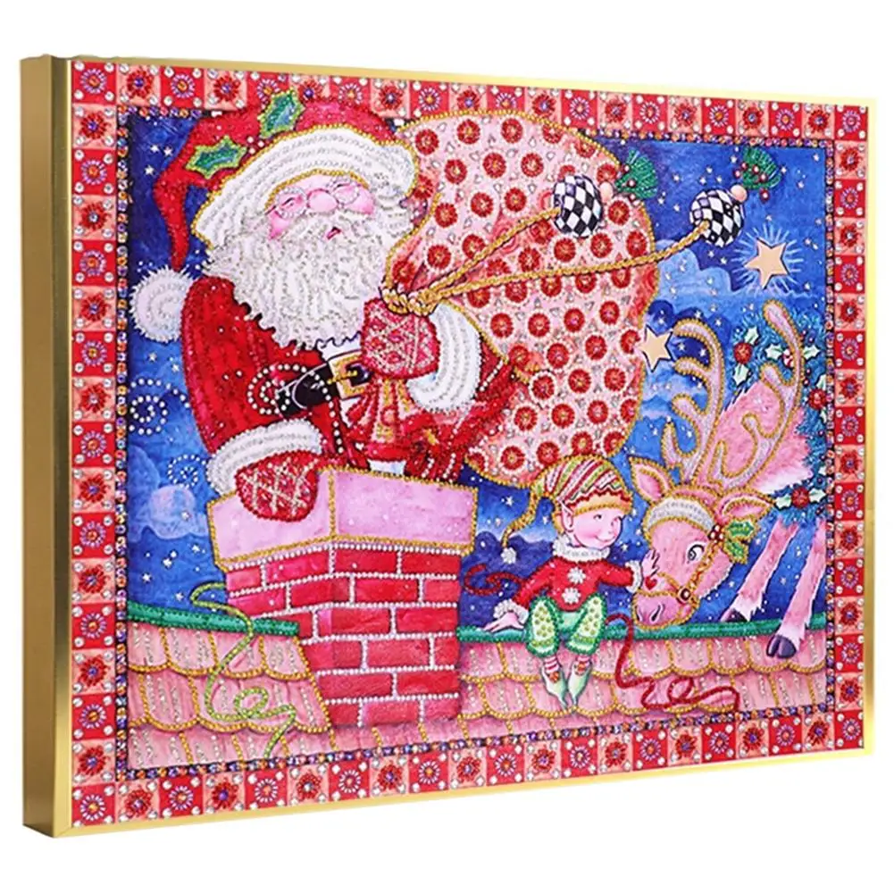 

Special Shaped Diamond Painting Christmas Mosaic Diamond Embroidery Cartoon Picture Home Decor 40x50cm