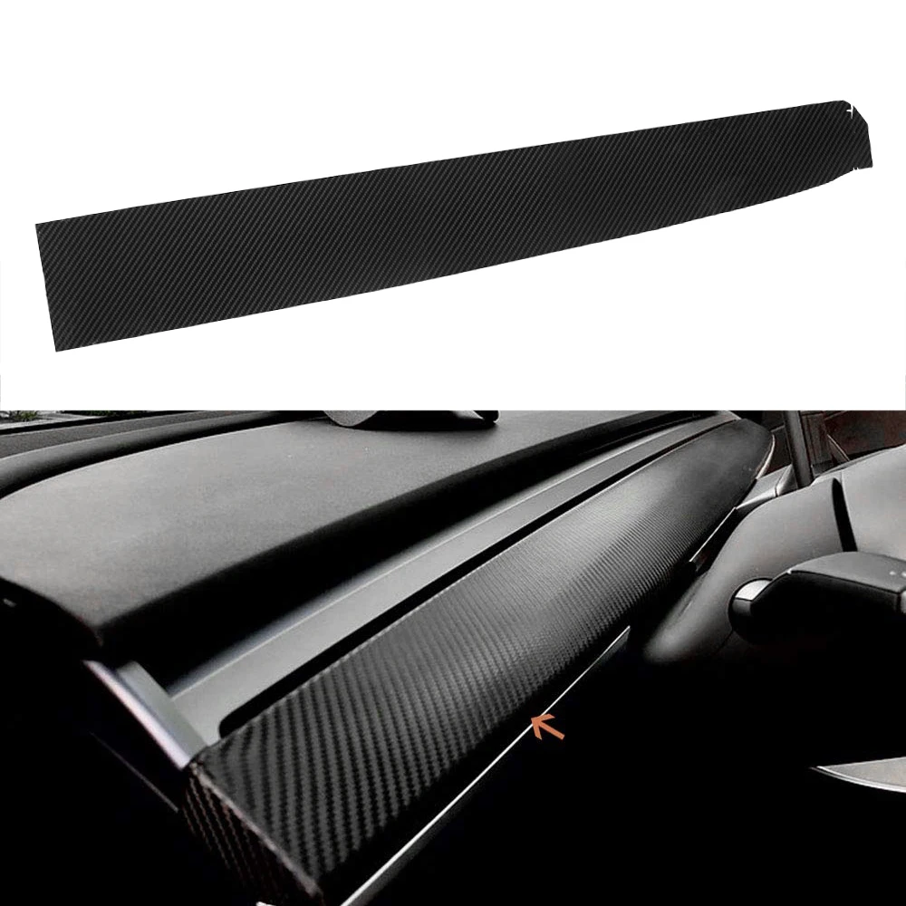 

KKMOON 2Pcs 25X 4.5X 4.5cm Car Interior Dashboard Wrap Kit Stickers Carbon Fiber Wrap Stickers Car Styling Fit for Tesla Model 3