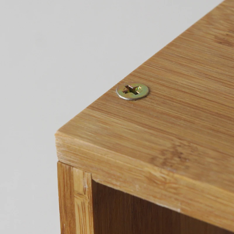 Bamboo Holder Storage Of Things Sundries Cup Rack Three Layer Wooden Shelves Floor DIY Assembly Shelf Decorative Neatening