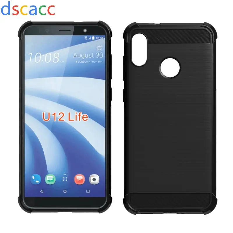 

DSCACC Carbon Fiber Air Cushion TPU Case for HTC U12 Life U12 Plus Desire 12 Plus Desire 12 100pcs