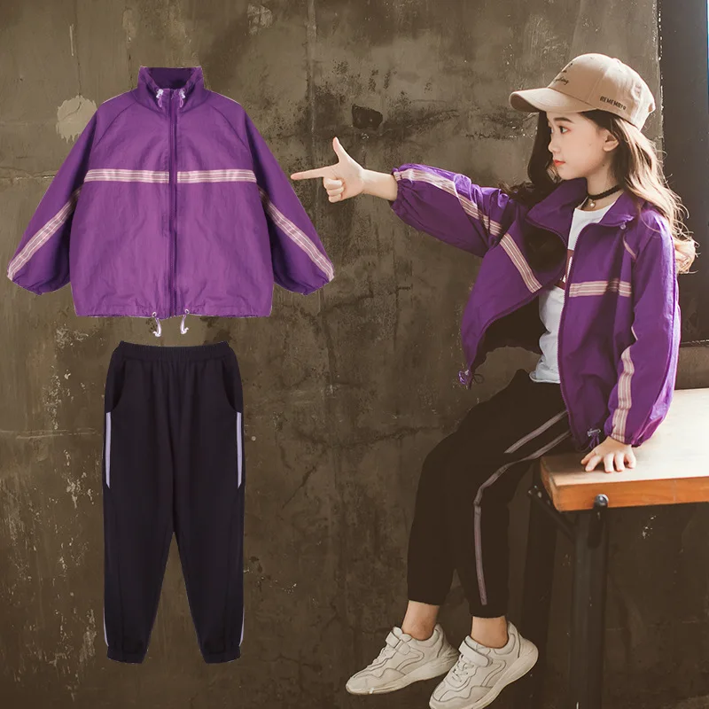 

Children's Garment Girls Spring And Autumn New Pattern Korean Leisure Motion Weave Twinset