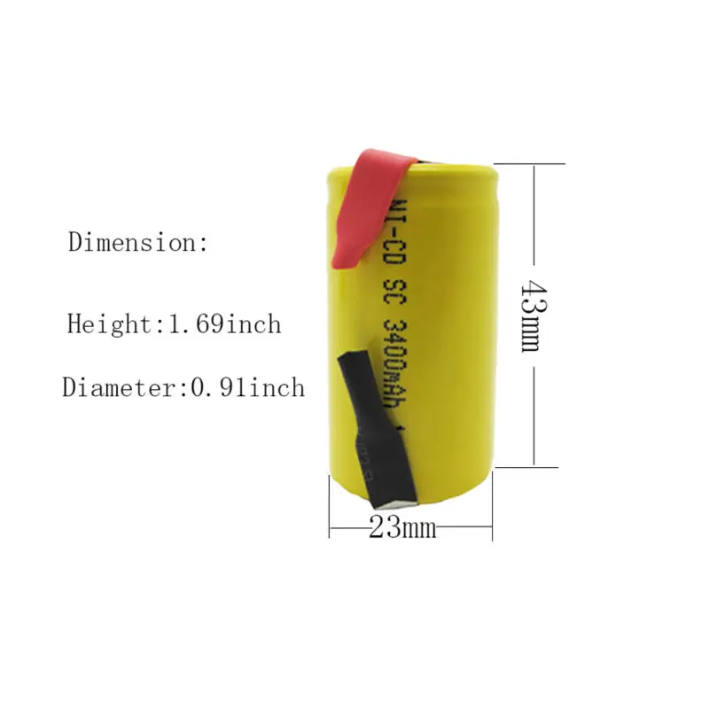 2 20 шт. SC Ni CD аккумуляторы 1 V 3400mah Sub C аккумуляторная батарея для Bosch Hitachi Dewalt