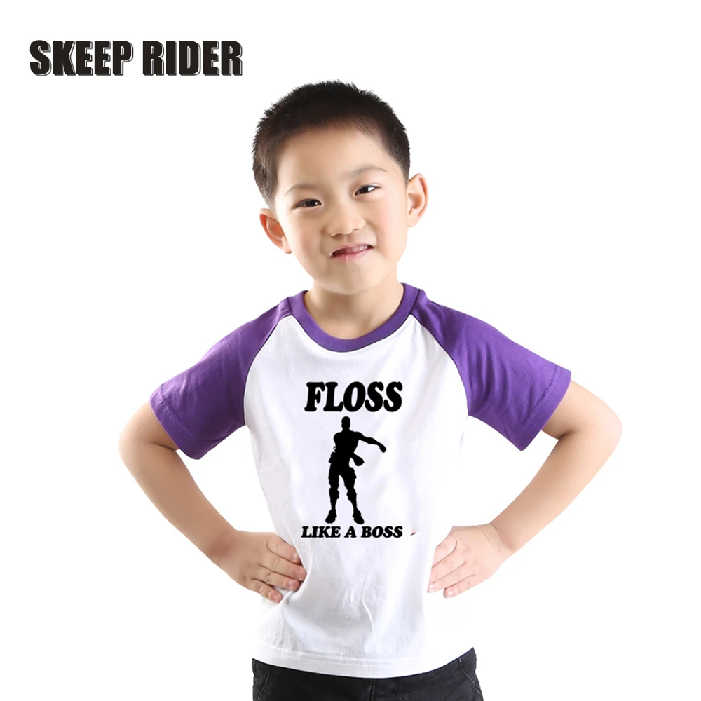 

Streetwear Floss Like A Boss Girls Kids Shirt Like Dabbing Dance Game Short Sleeve Super Soft Letter Print Boys Girls Boss Shirt