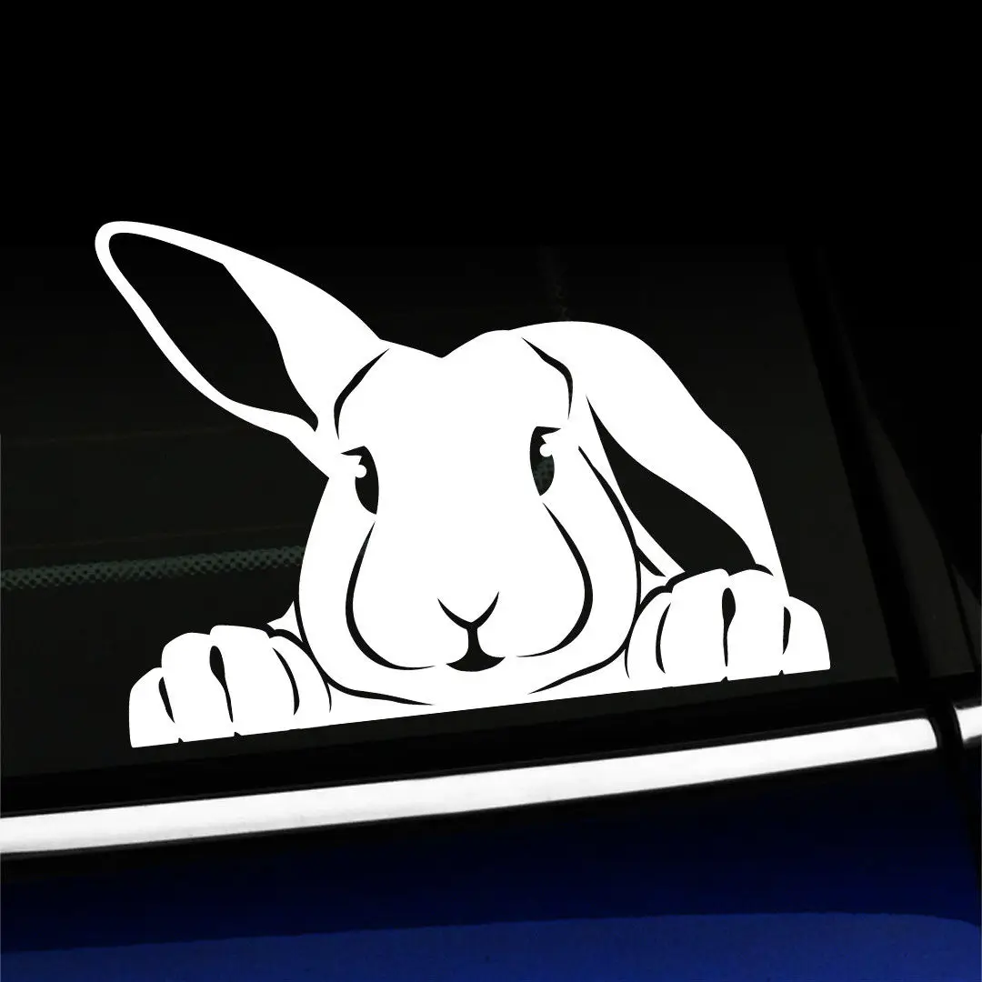 15*11 см Peeking Bunny милый кролик Виниловая наклейка для помещений и улицы автомобильные аксессуары виниловые наклейки для украшения автомобиля