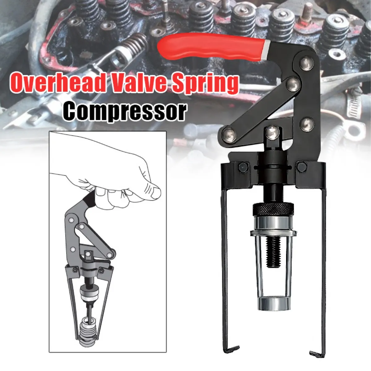 

Mainpoint Valve Spring Compressor Removal Hand Tool For OHV OHC CHV Engine Overhead Valve Spring Remove