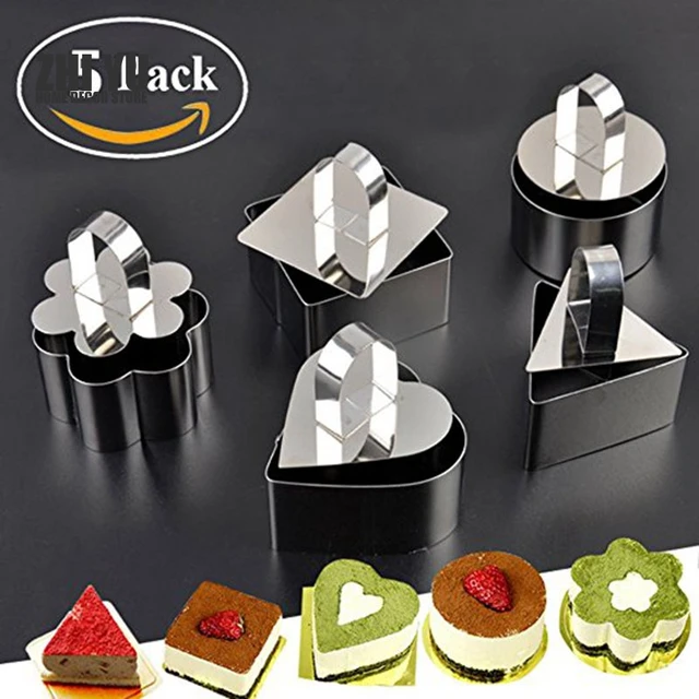 Stainless Steel Cake Molds Set of 5 Dessert Cake Mousse Mold Mini