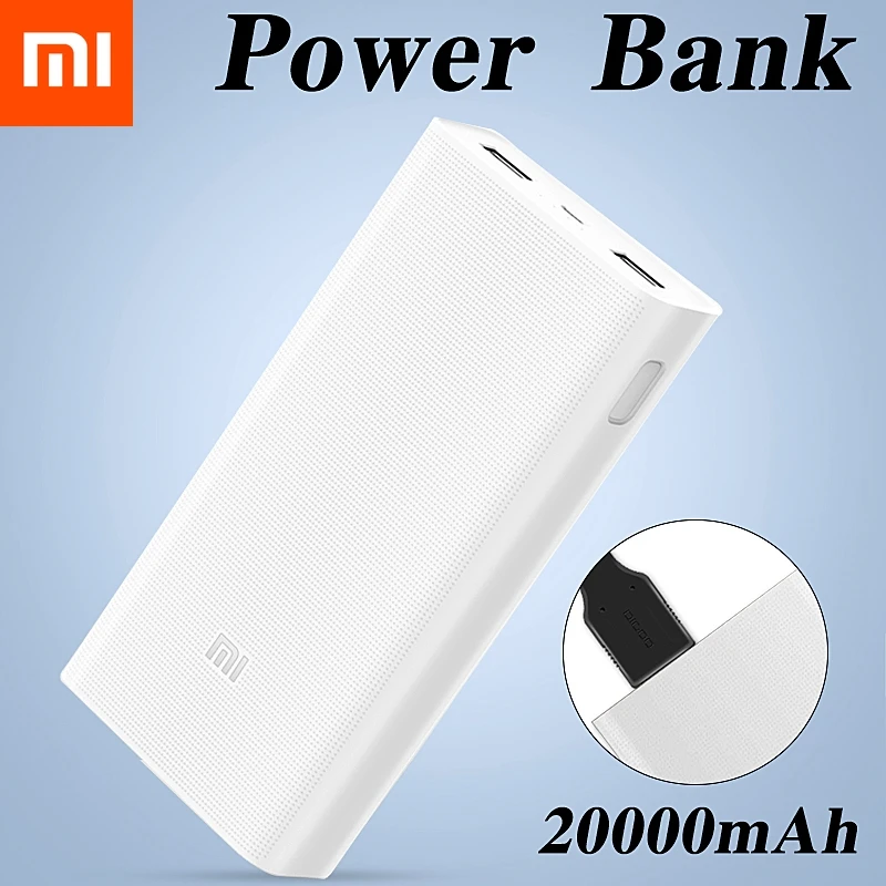 

Original Xiaomi 2C 20000mAh Power Bank 2 Dual USB QC3.0 External battery Quick Charge for iPhone 11 XR Huawei Mate30 for Samsung