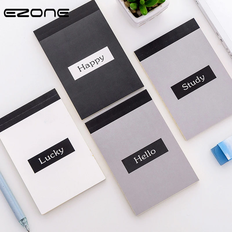 

EZONE Letter Memo Pad For Studnts Notes Planner Agenda Lucky/Happy/Hello/Stydy Pattern Notebook Daily Notepad Student Stationery