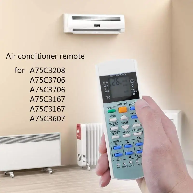 

Newest Professional Air Conditioner Remote Controller for Panasonic A75C3208 A75C3706 A75C3708 KTSX5J A75C3167 A75C3607