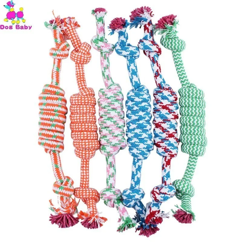 

10PCS/Lot 27CM Dog Pet Puppy Chew Cotton Rope Ball Braided Knot Toy Durable Braided Bone Rope Funny Toy Wholesale