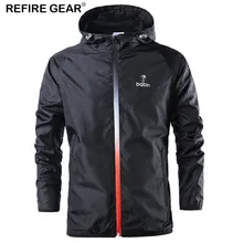 Refire gear Весна Лето Куртки Верхняя одежда ветровка мужские тонкие куртки с капюшоном повседневные спортивные модные пальто большой размер