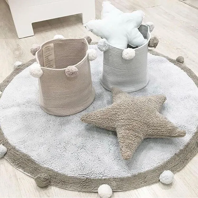 

GUUUUO INS large baby toy storage bag foldable round home storage bag laundry baby ladies clothing use simple fashion On Sale