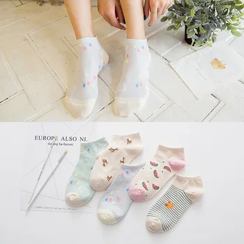 

Cute Art Comfortable Cartoon Fruit Pattern Socks Lovely Women Soft Cotton Girls short Socks Korean Harajuku Funny Meias ukraine