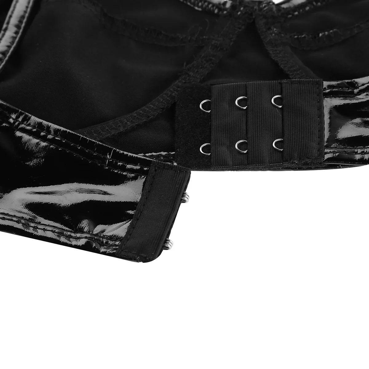 Women Lingerie Sexy Wire-free No Pad Bra Femme Wetlook Leather Latex Bra Top Women Porno Costume For Raves Dances Clubwear