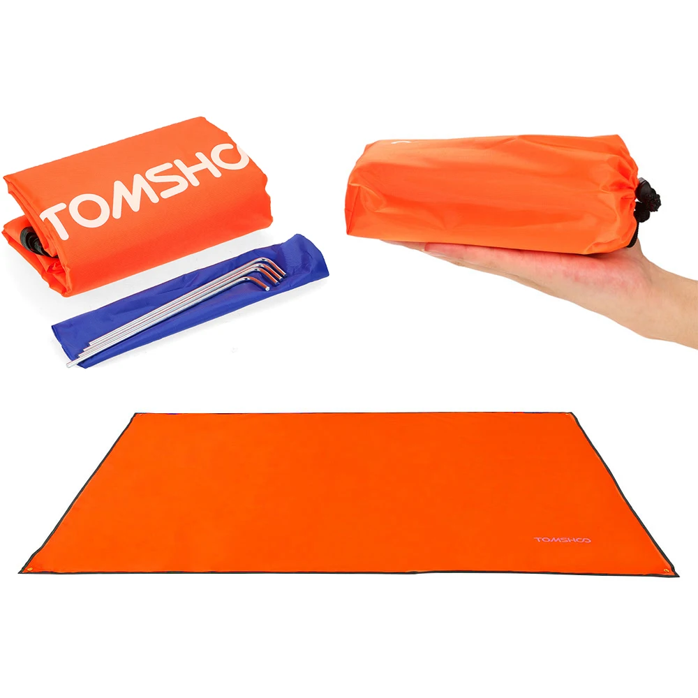 

TOMSHOO Outdoor Tent Tarp Sun Shelter Waterproof Camping Mat Beach Mattress Ground Sheet Canopy Hiking Picnic Blanket