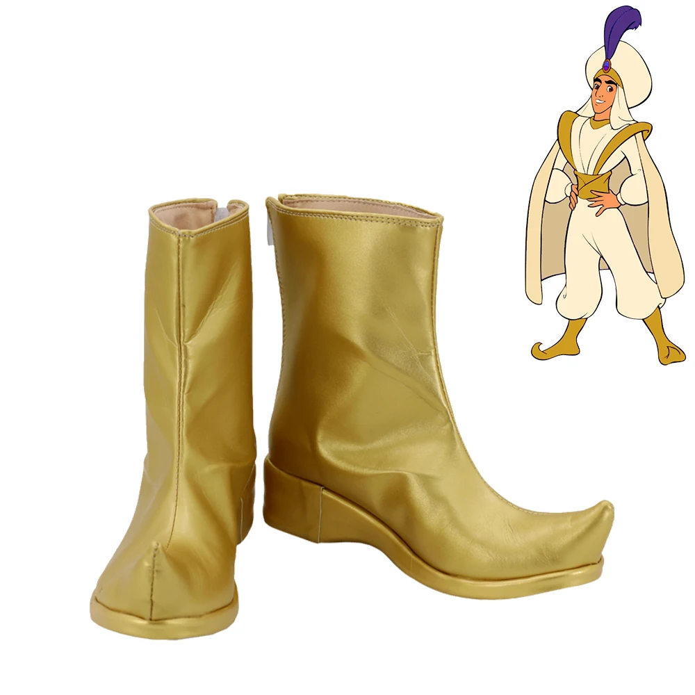 

Aladdin and the magic lamp Aladdin Golden Boots Men Cosplay Shoes Customized Size