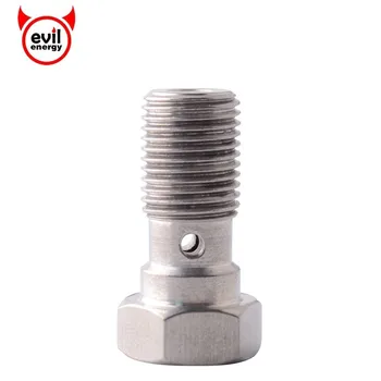 

evil energy Stainless Steel M10x1.0 Banjo Bolt Fittings PTFE Brake Hose Line Fitting Adapter 25mm Metric Brake Adaptor