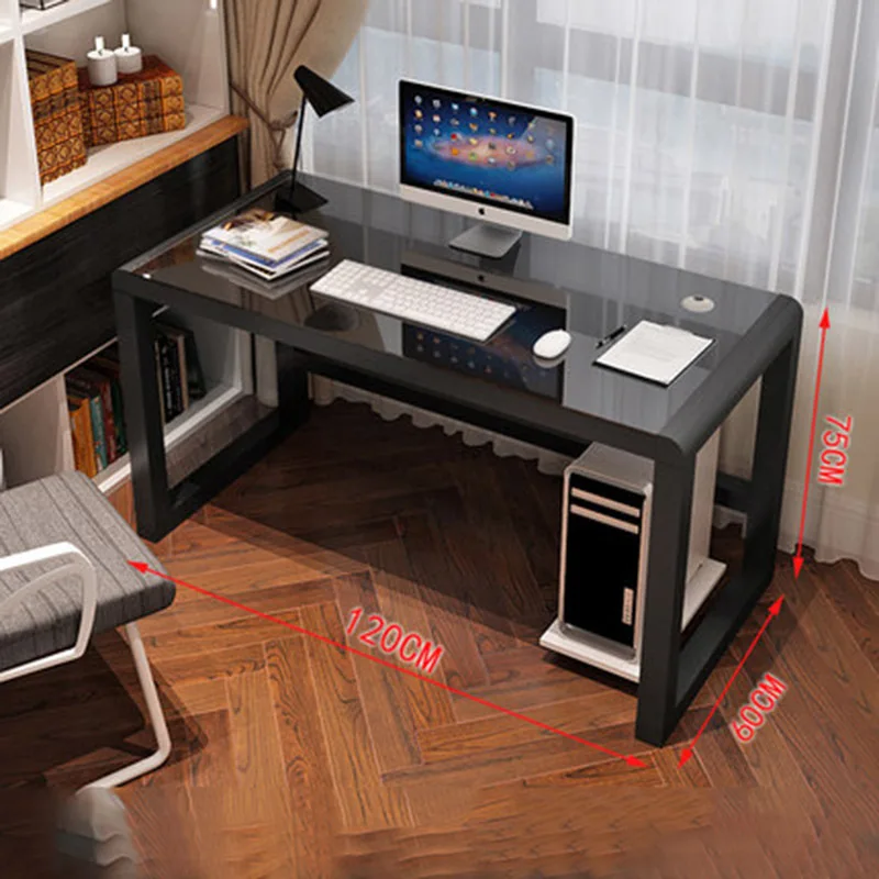 

Simple modern computer table tempered glass computer desk desktop home simple desk writing desk