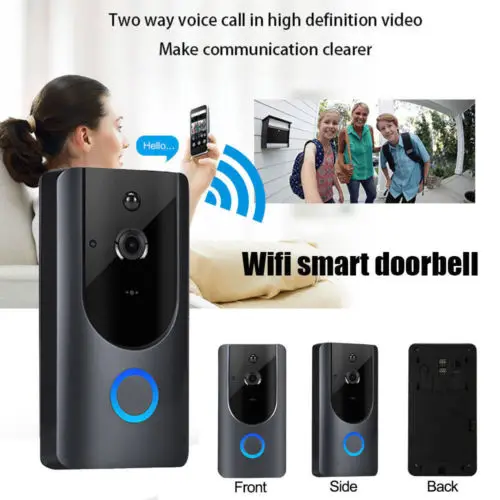 

Smart WiFi Doorbell Wireless IR Video Camera Intercom Record Home Security Bell