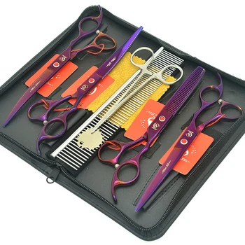 

Meisha 7.0" Japan 440c Pet Hair Cutting Scissors Thinning Shears Up/Down Curved Clippers Professional Dog Grooming Tools HB0235