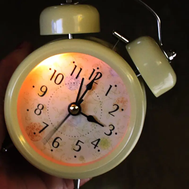 Mechanical Alarm Clock Retro Desktop Clock Round Metal Double Bell Table Clock Light Design Alarms Black White Mechanical Alarm Clock Retro Desktop Clock Round Metal Double Bell Table Clock Light Design Alarms Black White