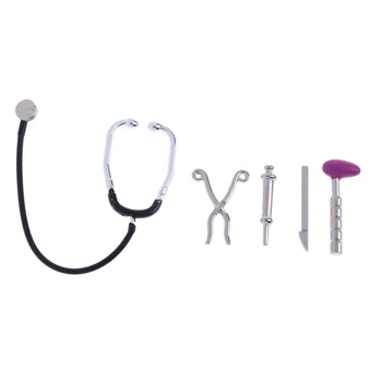 5pcs//set Mini Medical Device Tool Dollhouse Miniature Auscultation Stethoscop rt