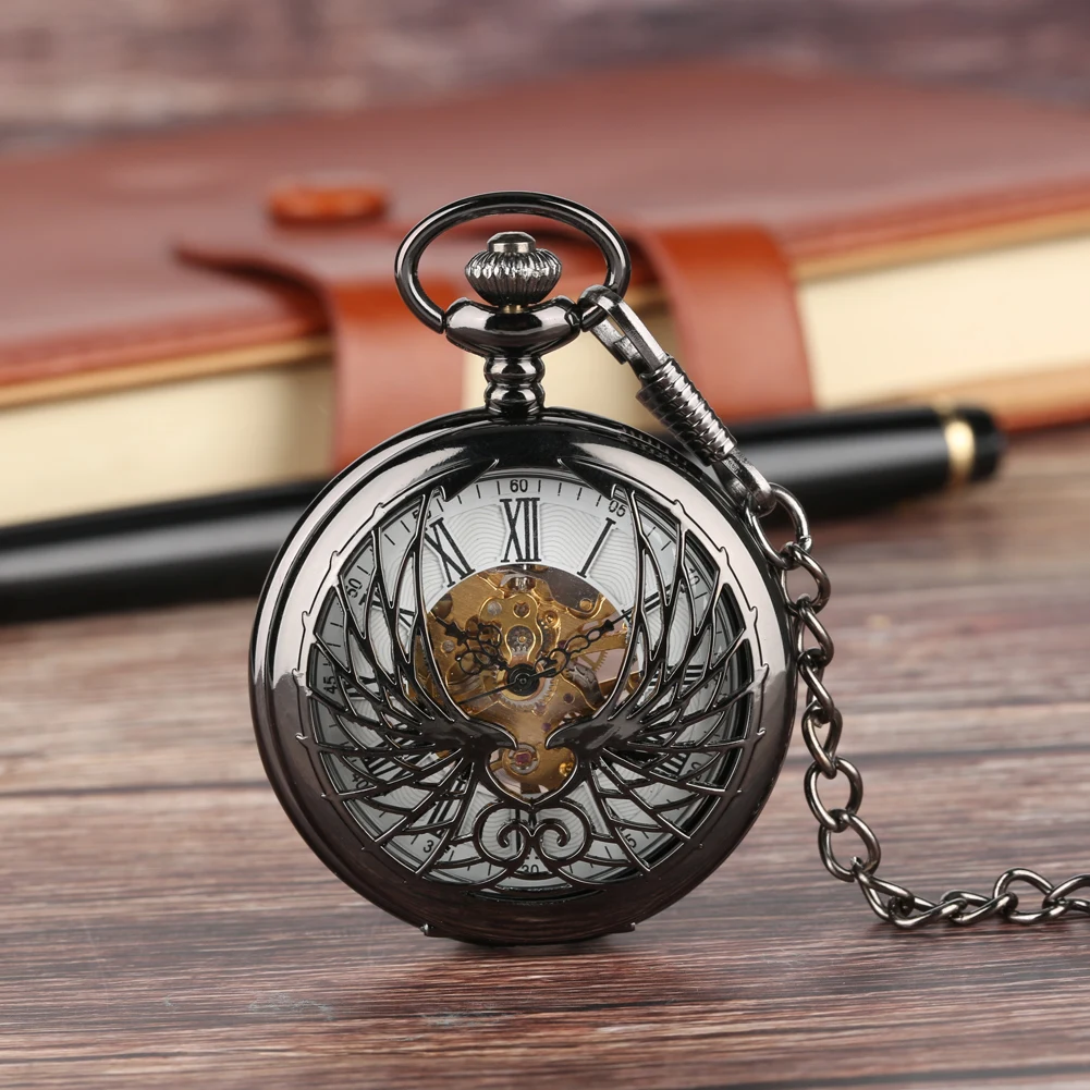 Men's Antique Mechanical Pocket Watch, Man's Phoenix Carving Creative