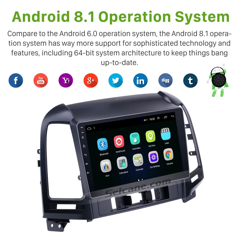 Perfect Seicane 2Din Android 8.1 9" GPS Car Radio For HYUNDAI SANTA FE 2005 2006 2007 2008-2012 Touchscreen Multimedia Player Head Unit 1 Perfect Seicane 2Din Android 8.1 9" GPS Car Radio For HYUNDAI SANTA FE 2005 2006 2007 2008-2012 Touchscreen Multimedia Player Head Unit 1