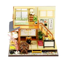 1/24 миниатюрный набор для кукольного домика DIY деревянный модель кукольного домика с светодиодный свет мебель развивающие игрушки подарки для детей и взрослых