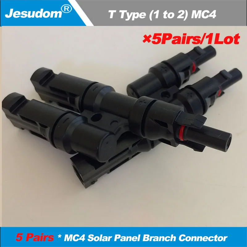 

5Pairs/10Pieces x MC4 T Branch 2 to 1 Solar PV Photovoltaic Connector with TUV UL for Solar Panel System
