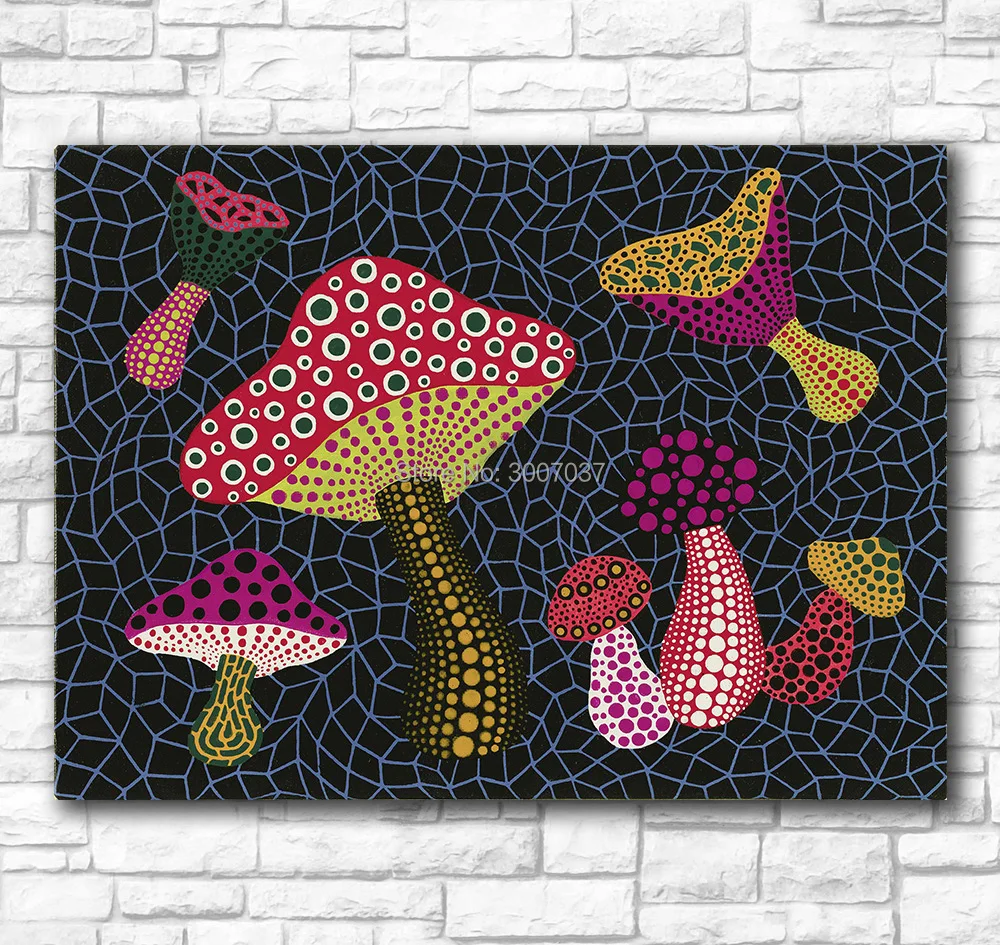 Ручная роспись маслом настенная живопись Yayoi Kusama грибы (OBST) домашняя декоративная