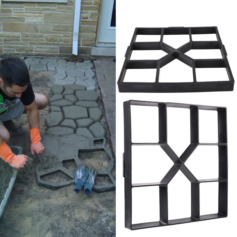 

Square Concrete Molds Path Maker For Garden Decoration Reusable Concrete Cement Stone Design DIY Reusable Concrete Brick Molds
