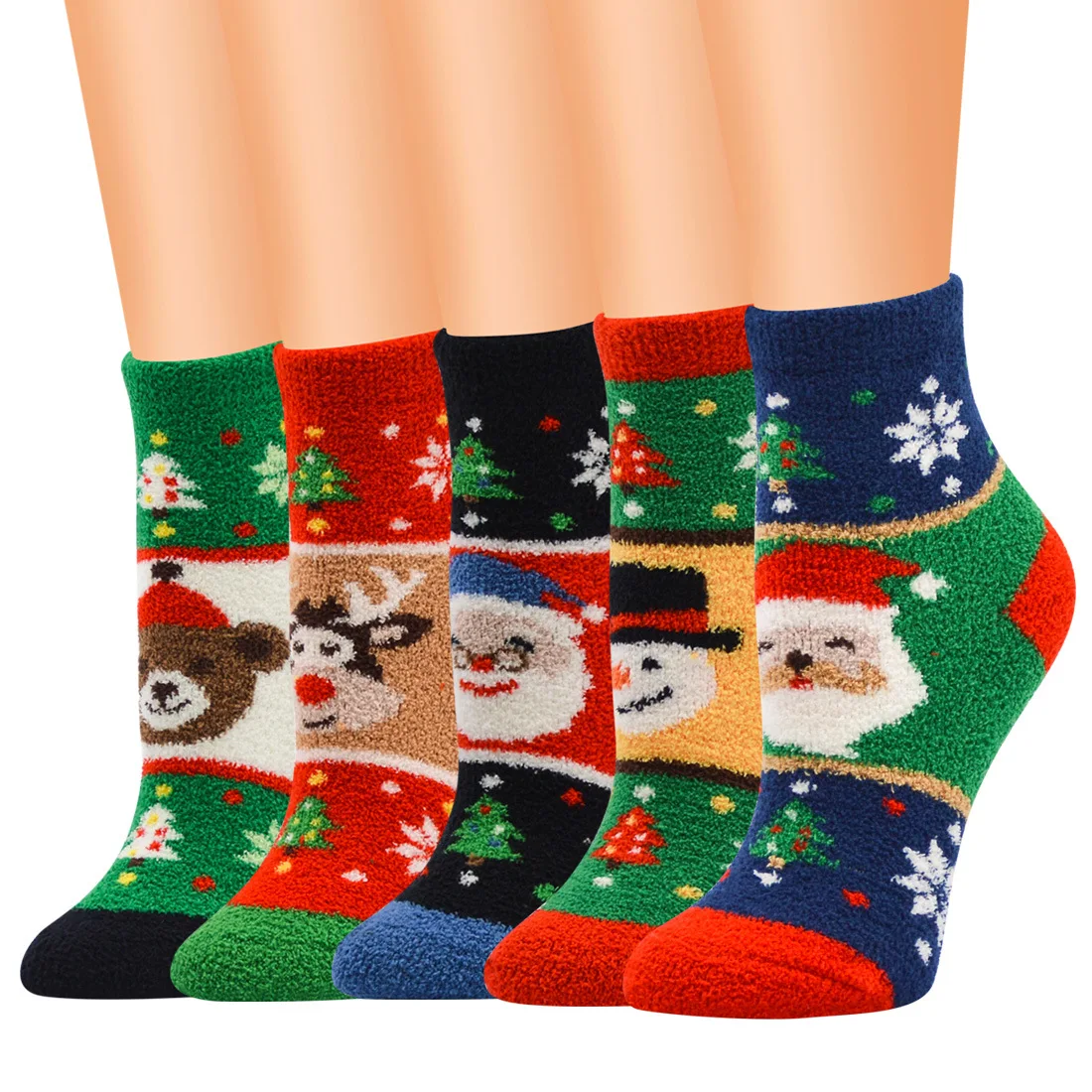Новые теплые зимние женские носки с рождественским снеговиком