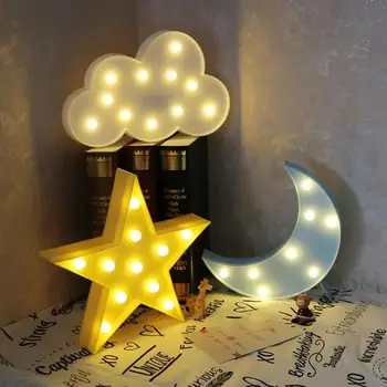 

3pcs Star Moon Cloud Light 3D Lamp LED Night Lights Kids Bedroom Indoor Lighting Lamp Warmth Decoration for Kids Children