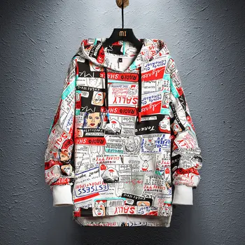 

#3004 New Pattern Sweater Man Spring Style Korean Version Hip-hop Motion On Clothes Teenagers Student Will Code Even Hat Loose