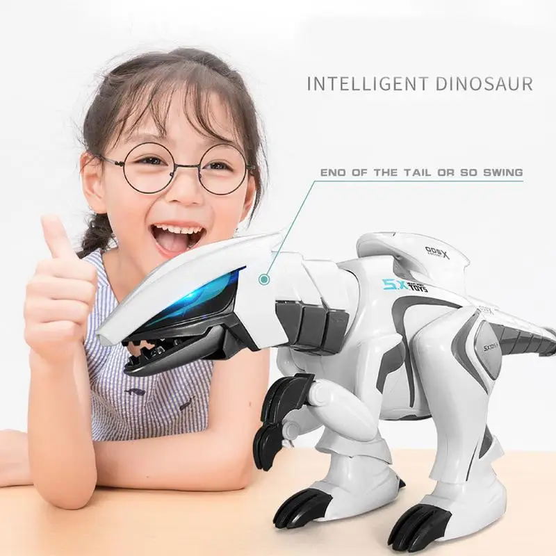 Интеллектуальный робот-динозавр с дистанционным управлением для детей, мальчиков и девочек, электронные радиоуправляемые игрушки, обучающие ходьба со звуком